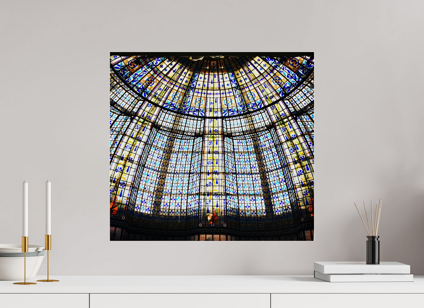 54,1 x 50 cm, Impression brillante fine art sur alu dibond (prête à être accrochée) Grammaire vitrée (France Paris)