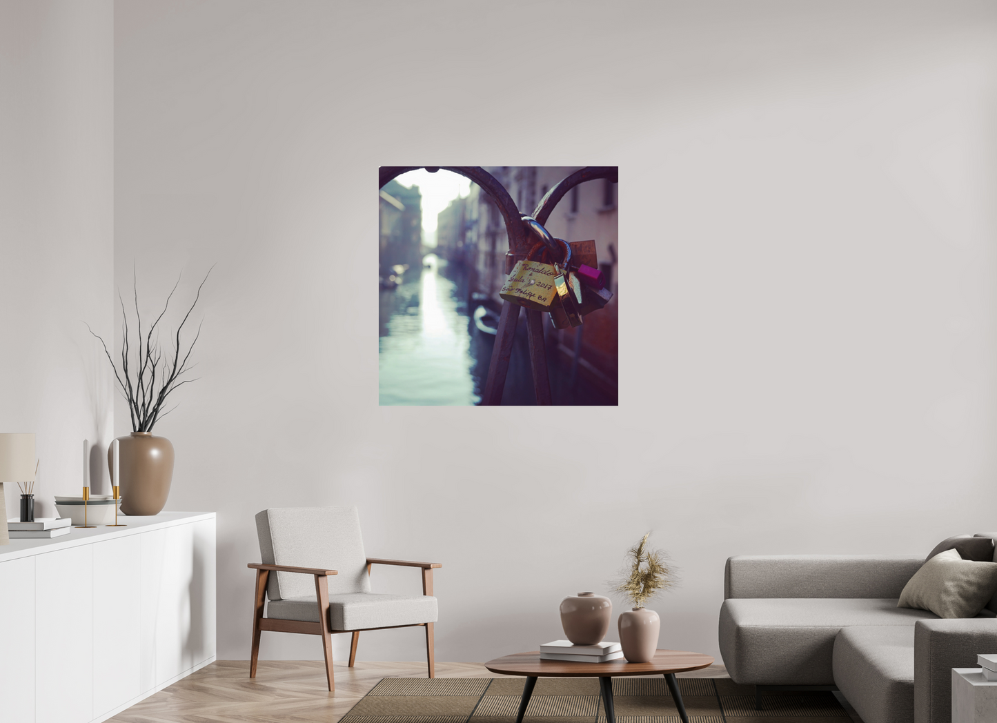 100 x 100 cm, Impression mate fine art sur alu dibond (prête à être accrochée) Ancres (Italie, Venise)