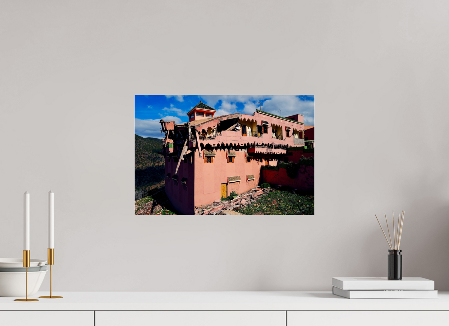 45 x 30 cm, Impression brillante fine art sur alu dibond (prête à être accrochée) Earthquake (Maroc, Atlas)