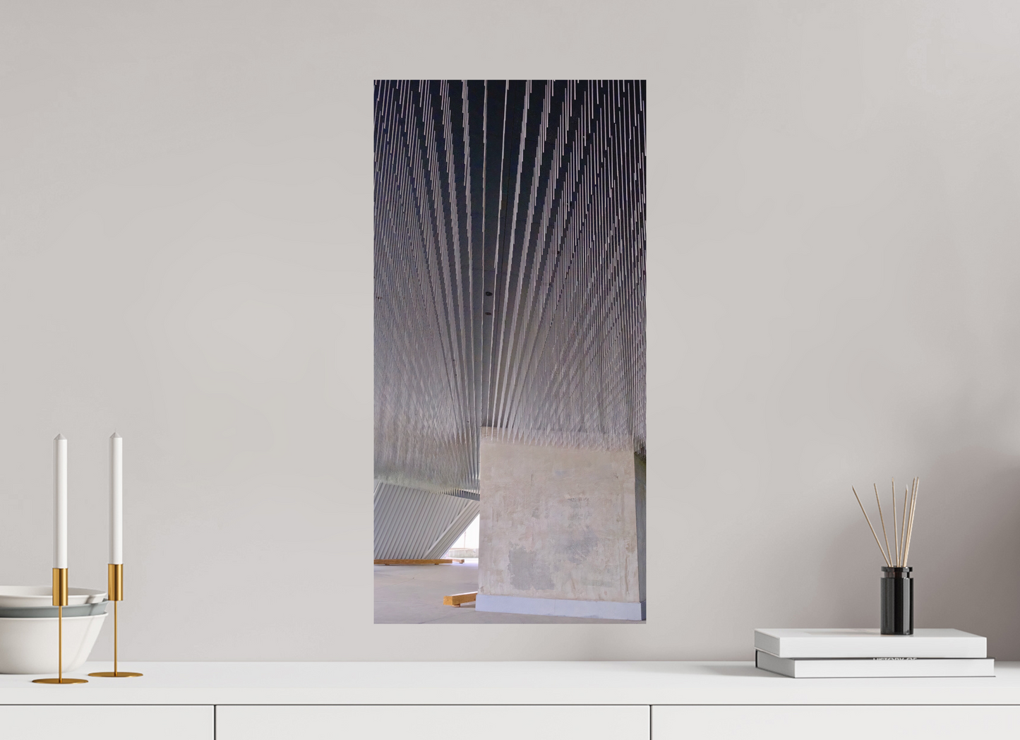 30 x 59,9 cm, Impression mate fine art sur alu dibond (prête à être accrochée) Pluie métallique (France, Paris)