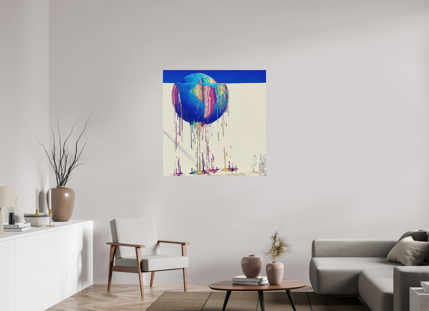 100 x 102,9 cm, Impression mate fine art sur alu dibond (prête à être accrochée) Fonte des repères (Tunisie, Djerba)