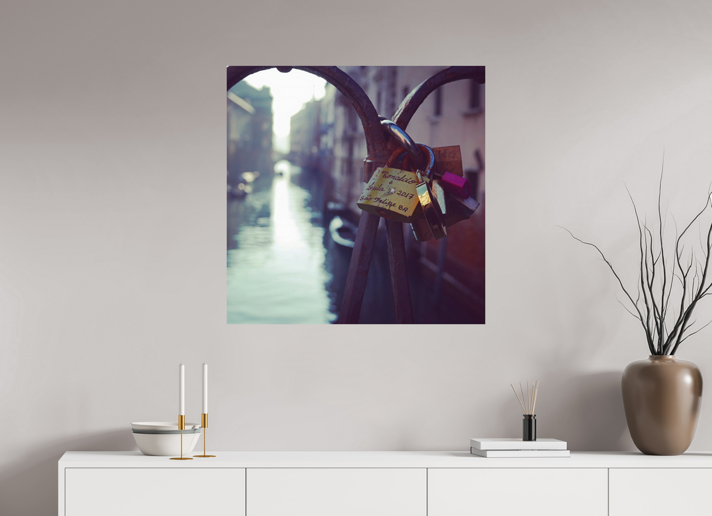 80 x 80 cm, Impression mate fine art sur alu dibond (prête à être accrochée) Ancres (Italie, Venise)