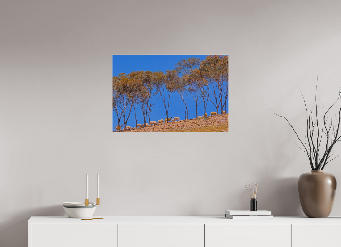 75 x 50 cm, Impression brillante fine art sur alu dibond (prête à être accrochée) Ligne pastorale (Maroc, Atlas)