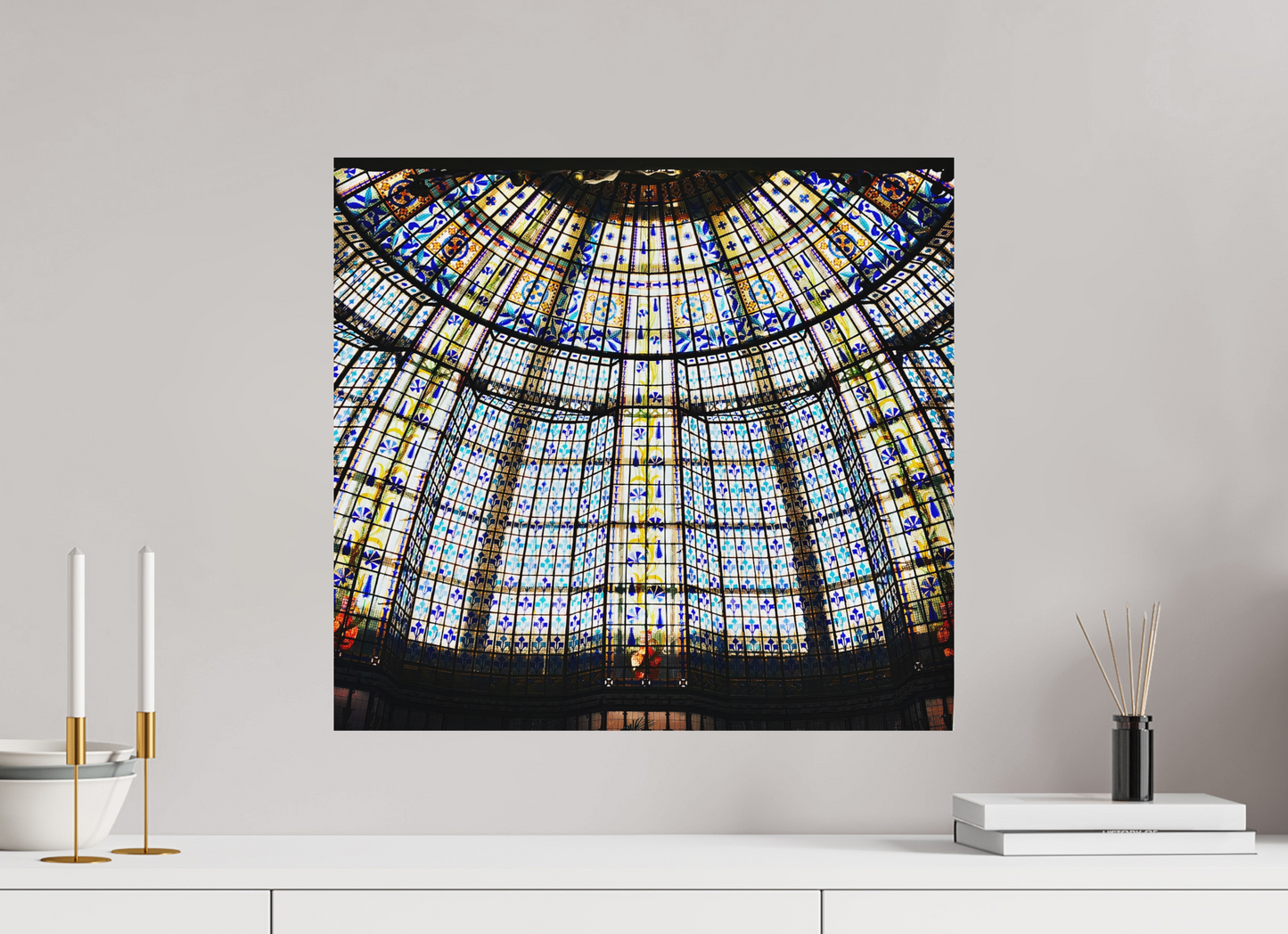 54,1 x 50 cm, Impression mate fine art sur alu dibond (prête à être accrochée) Grammaire vitrée (France Paris)