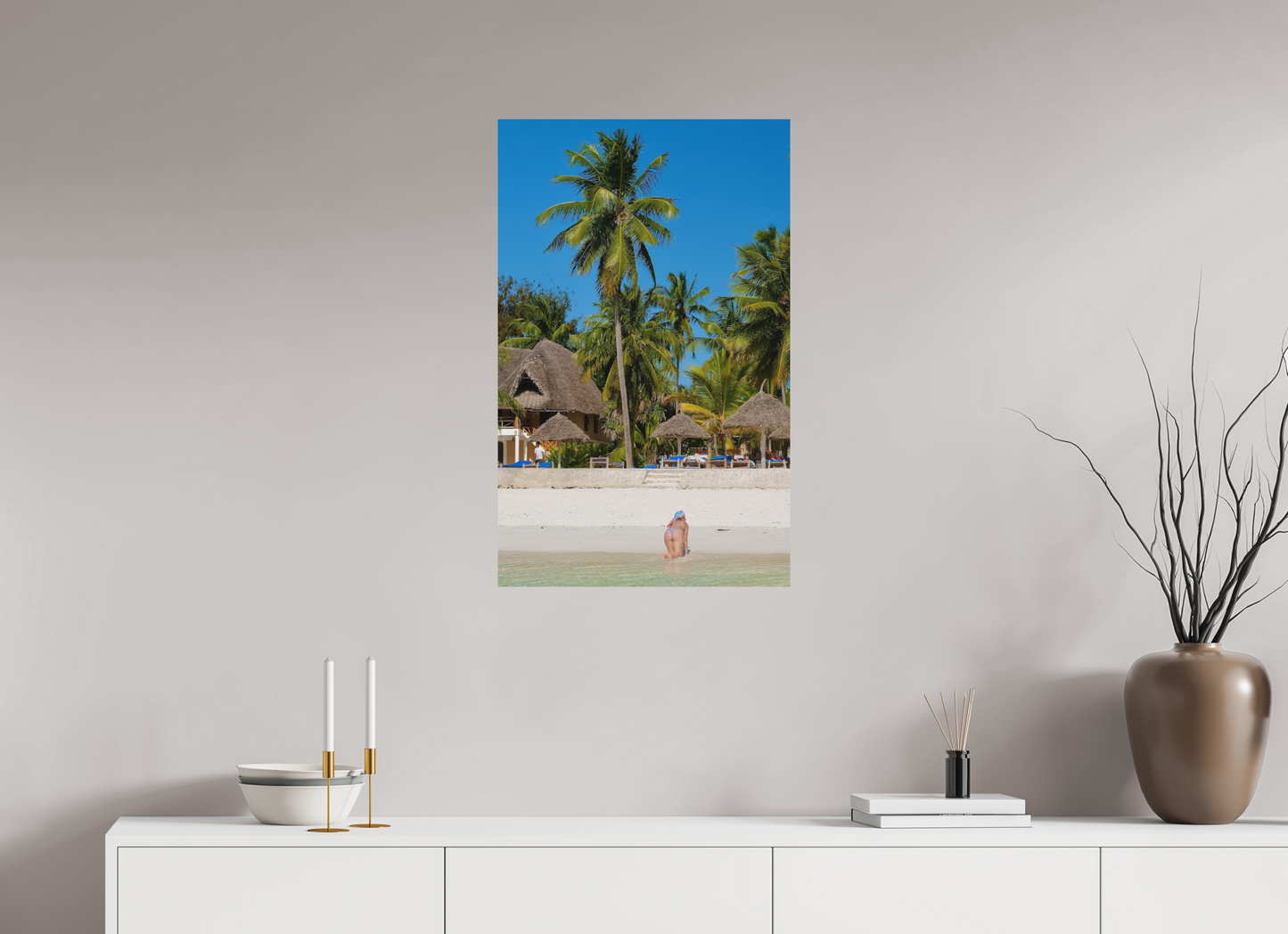 50 x 80 cm, Impression mate fine art sur alu dibond (prête à être accrochée) Coco fesses (Tanzanie, Zanzibar)