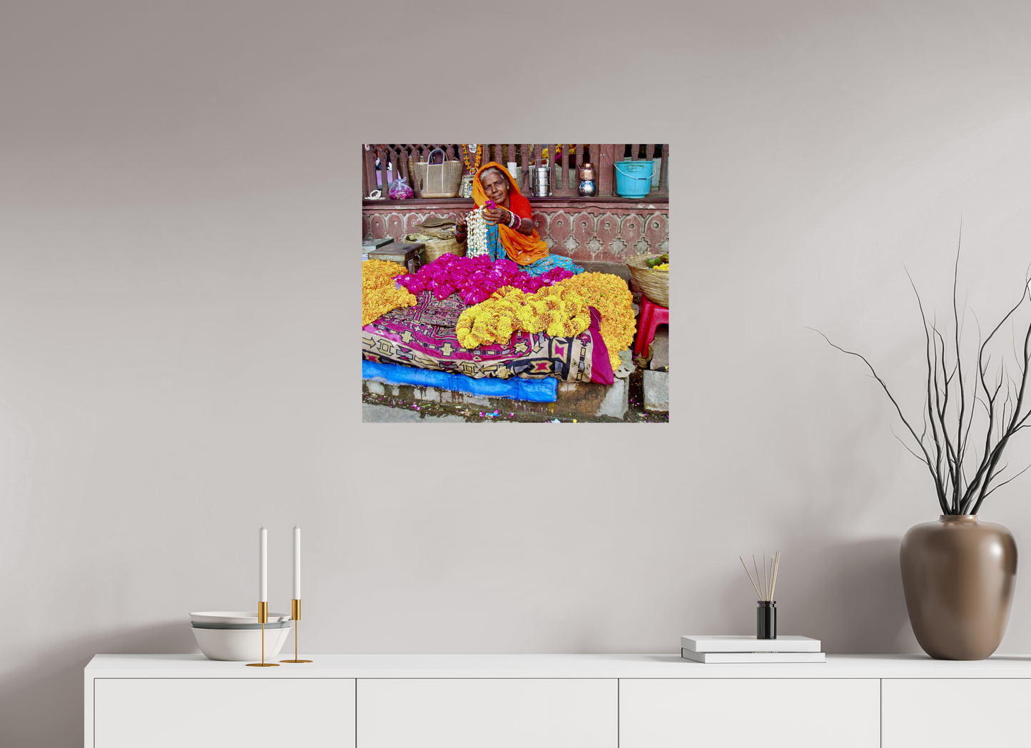 66 x 60 cm, Tirage brillant papier Fuji Crystal DP II (à encadrer) Empire fleuri (Inde, Jaipur)