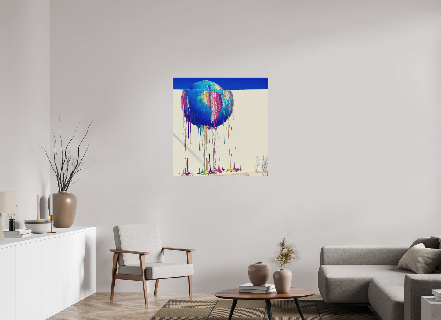 90 x 92,6 cm, Impression mate fine art sur alu dibond (prête à être accrochée) Fonte des repères (Tunisie, Djerba)