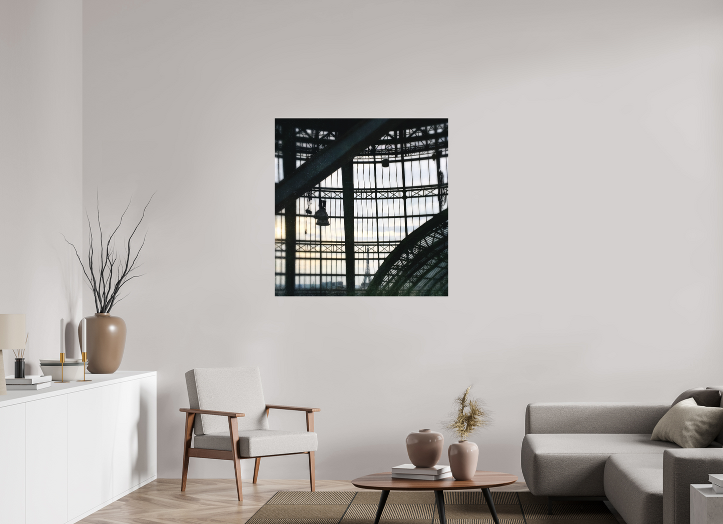 100 x 102,6 cm, Impression mate fine art sur alu dibond (prête à être accrochée) City in Transparency (France, Paris)