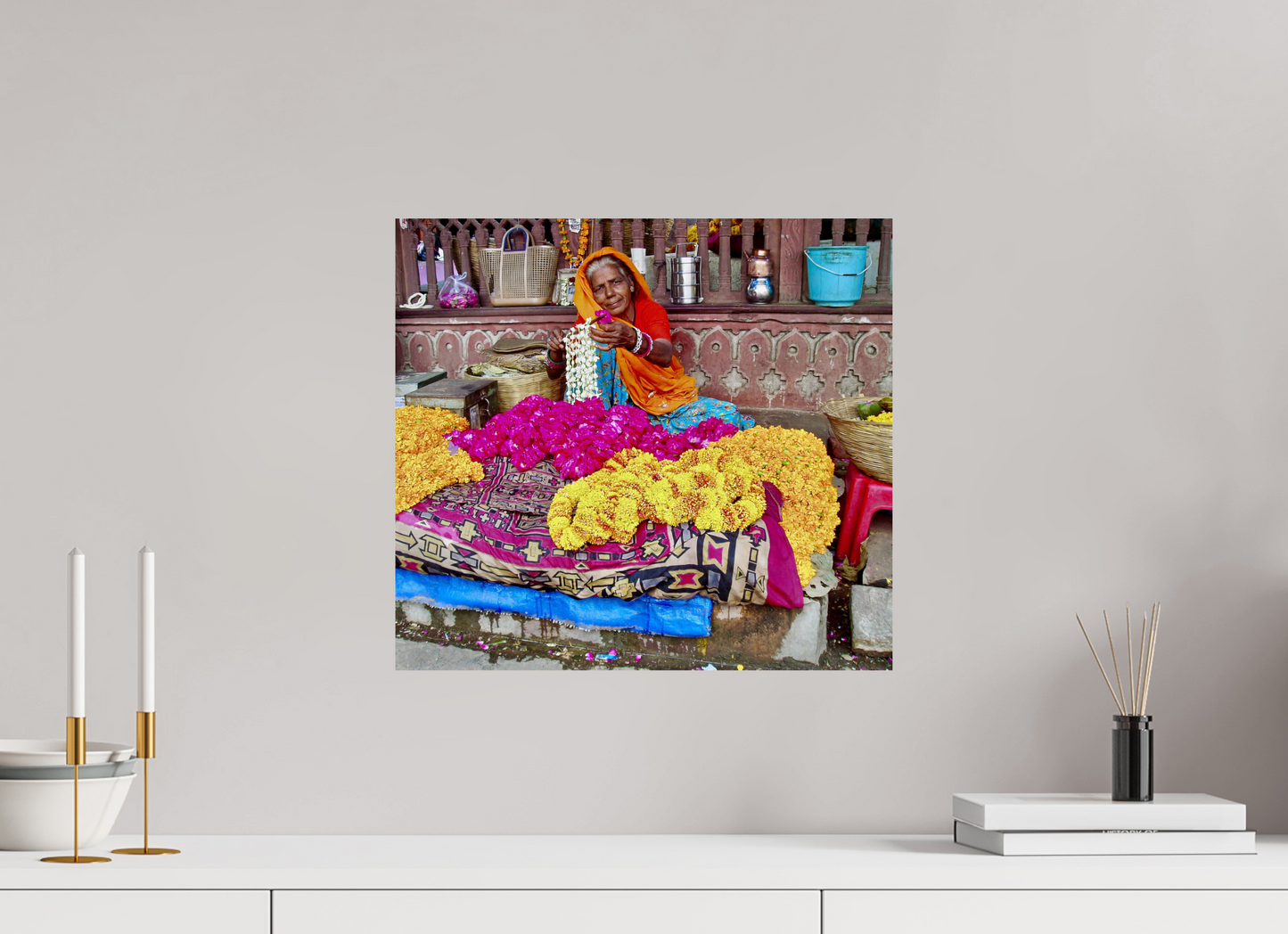 44 x 40 cm, Tirage brillant papier Fuji Crystal DP II (à encadrer) Empire fleuri (Inde, Jaipur)