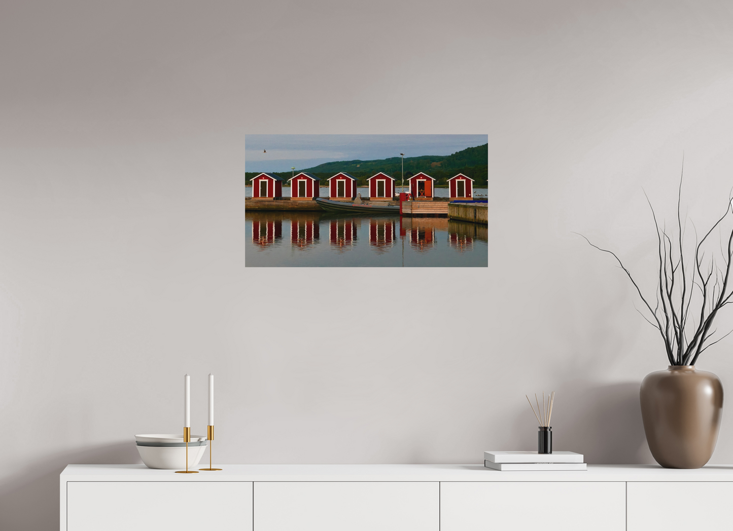 73 x 40 cm, Impression mate fine art sur alu dibond (prête à être accrochée) Épure nordique (Suède, Båstad)