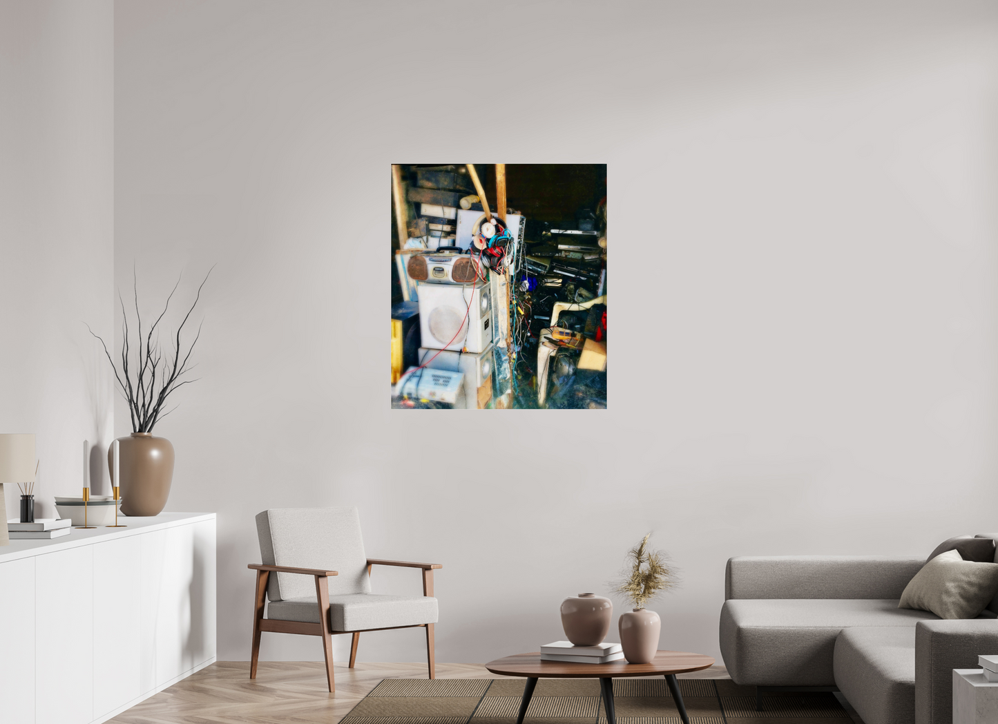 90 x 102,4 cm, Impression brillante fine art sur alu dibond (prête à être accrochée) Repair shop (Sénégal, MBour)