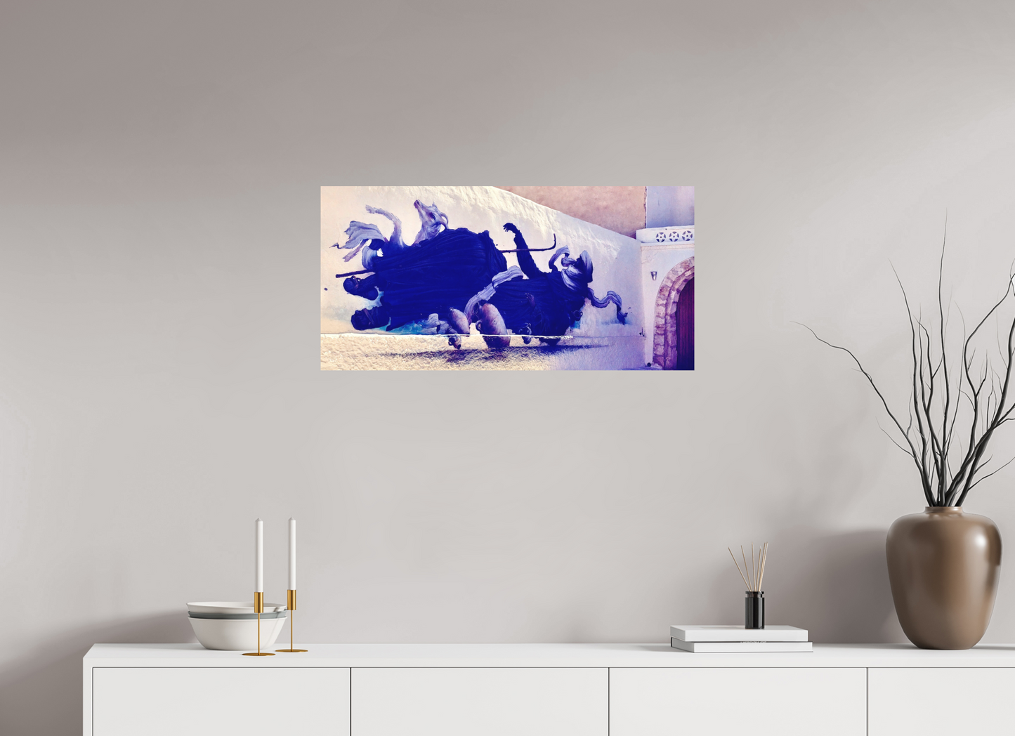 81,1 x 40 cm, Impression mate fine art sur alu dibond (prête à être accrochée) Caravan of the Wind (Tunisie, Djerba)