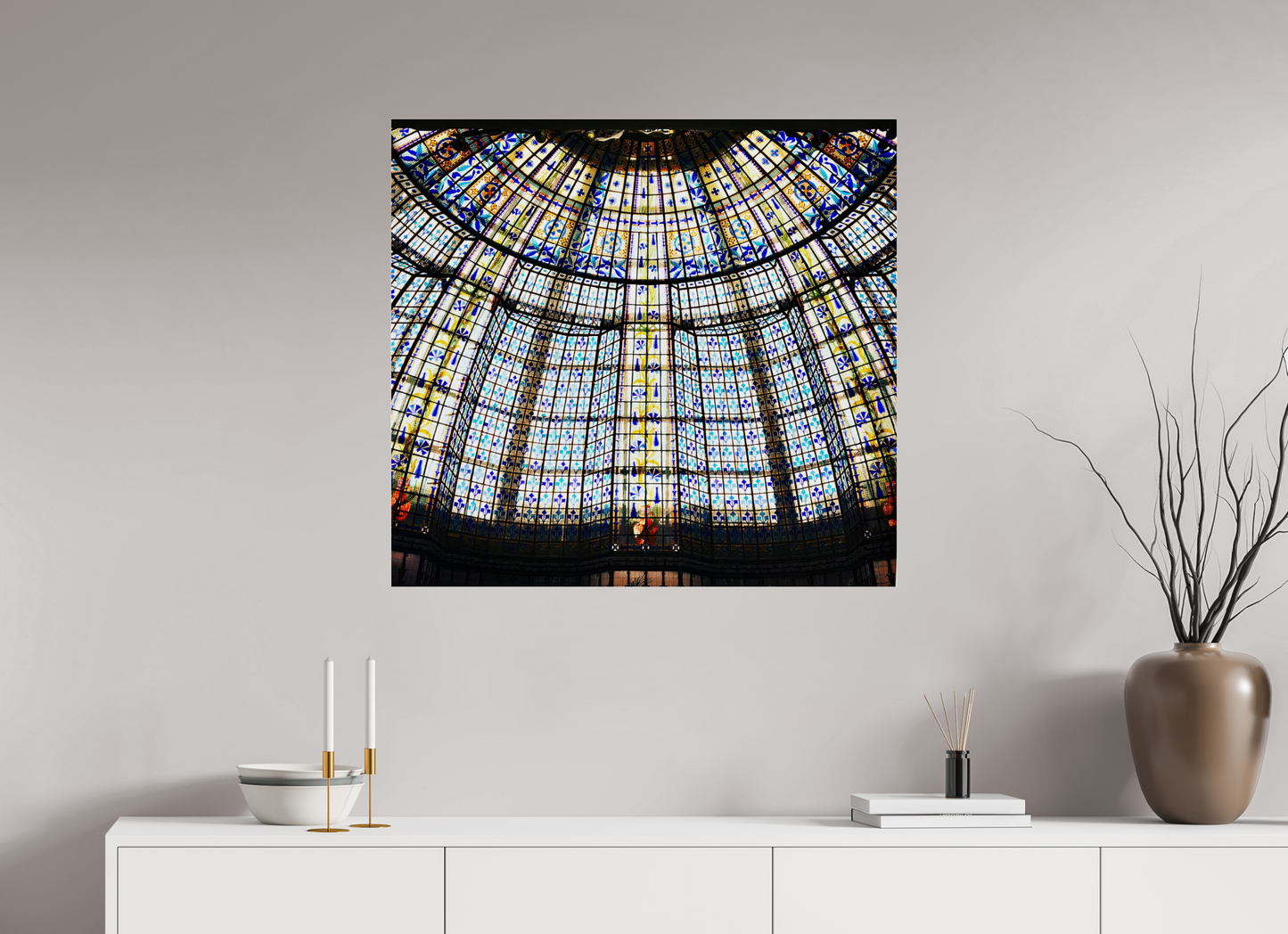 86,5 x 80 cm, Impression brillante fine art sur alu dibond (prête à être accrochée) Grammaire vitrée (France Paris)